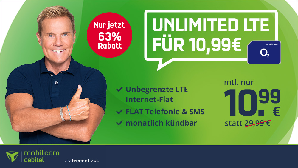 o2 Free unlimited Basic für nur 10,99 EUR!